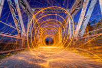 Wire Wool Light Painting on Railway Bridge